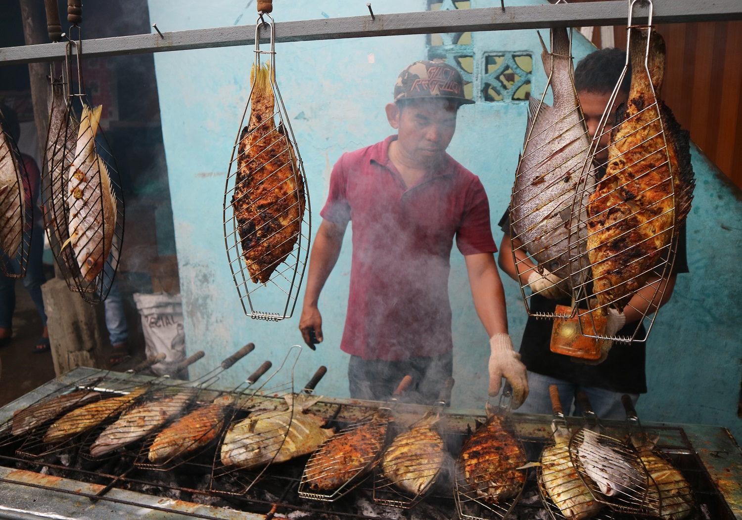 Pedagang ikan bakar di Pasar Ramadan Tanjung Uma, Batam. | Dokumentasi Pribadi